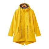 Damen Kapuze Wasserdichter Trenchcoat | Lässig – Gelb