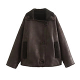 Luxuriöse Fleece Jacke für Damen | Warme – Braun