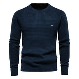 EDOARDO™ Eleganter Baumwollpullover Mit Maximalem Komfort Und Slim-Fit Design – Dunkelblau