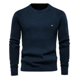 Falk | Pullover mit Karomuster – Dunkelblau