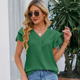 Pauline™ Bluse mit gestuften Ärmeln und Frontfalte – Grün