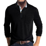 Jörg™ | Herren Langarmshirt in Unifarbe – Schwarz