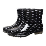 Damen Wasserdichte Gummistiefel | Mit Bunter Druck – Schwarz