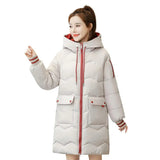 Lange gefütterte jacke für damen – dorothee – Beige