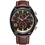 Wasserdichte Militär-Chronographen-Sportuhr – Kastanienbraun