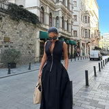 Michi – Luxuriöses Kleid mit Reißverschluss – Schwarz