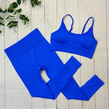Fitness Set Für Frauen: Atmungsaktives Top, Sport-BH & Leggings für Yoga & Gym – Dunkel blau set