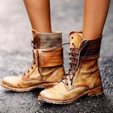 Sabina - Modische Lederstiefel – Hellbraun