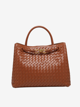 Vivienne | Klassische Oversized Woven Bag Aus Veganer Leder – Braun