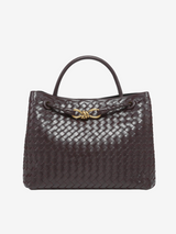 Vivienne | Klassische Oversized Woven Bag Aus Veganer Leder – Dunkel Braun