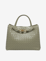 Vivienne | Klassische Oversized Woven Bag Aus Veganer Leder – Grün