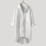 Sabrina | Luxuriöse Oversize Langarmbluse – Weiß