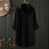 Sabrina | Luxuriöse Oversize Langarmbluse – Schwarz