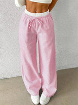 Xamara – Gestreifte Baumwollhose – Rosa