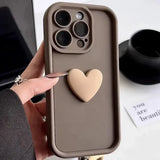 Heartora - Liebesge Schichte  iPhone Hülle Mit Herzgriff – Braun