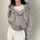 Großer pullover mit praktischem reißverschluss für damen – Grau