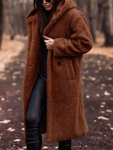 Bridgette - Teddy Jacke Plüsch Pelzmantel – Braun