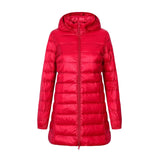 Damen Winter Daunen Jacke | Mit Kapuze – Rot