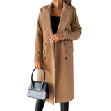 Damen-wintermantel mit revers – wärme mit modischem touch – Khaki