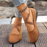Alouette™ Schuhe Mit Veloursoptik und Gekreuzten Riemen – Braun