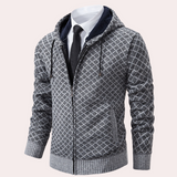 Kekoa – stylische strickjacke mit kapuze für herren – Grau