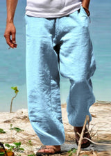 Salvatore- Bequeme Strand Hosen – Hellblau