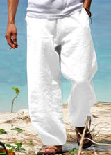 Salvatore- Bequeme Strand Hosen – Weiß