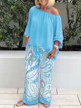 Samantha | Chic Zweiteiliges Set – Hellblau