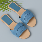 Jessie | Gepolstert Blockabsatz Schuhe – Blau