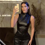 Sandra | Modernes trendiges schickes Top – Schwarz