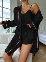 Sandra | Seiden pyjama Set – Schwarz