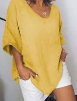 Sarah | Übergroßes lässiges vielseitiges T Shirt – Gelb