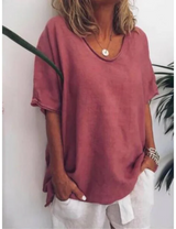 Sarah | Übergroßes lässiges vielseitiges T Shirt – Rosa