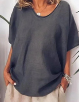 Sarah | Übergroßes lässiges vielseitiges T Shirt – Schwarz