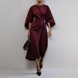KATARZYNA | MAXIKLEID MIT KIMONOÄRMELN – Bordeauxrot