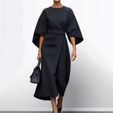 KATARZYNA | MAXIKLEID MIT KIMONOÄRMELN – Schwarz