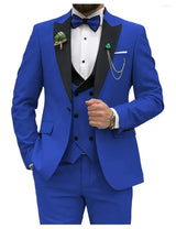 Klassisch Herren Hochzeitsgast Anzug | Dreiteiliger – Blau