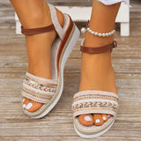 Damen Bohemian Keilsandalen Mit Geflochtenem Design Für Frühling & Sommer - Fadenburg – Bohemian mehrfarbig