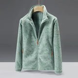 Unisex Modische Fleece Jacke | Warme – Grün (Damen)