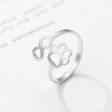 AYLA – Eleganter verstellbarer Infinity-Pfotenring aus hochwertigem Edelstahl – Silber