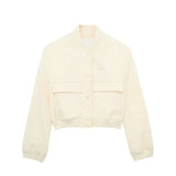 Bettina Blousonjacke Kurz mit Pattentaschen – Beige