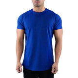 Herren Bequem Slim Fit T-Shirt | Rundhals – Blau