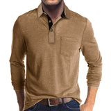 Jörg™ | Herren Langarmshirt in Unifarbe – Braun