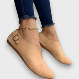 Zerina – Klassische Flats mit edler Schnalle – Creme