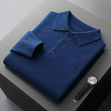 Pratt | Langärmeliger Business-Strick aus Merinowolle – Marineblau