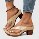 Paige | Blockabsatz Plateau Sandalen – Gold