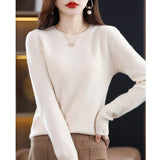 Stefani - Kaschmirpullover mit Rundhalsausschnitt – Beige