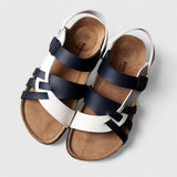 Manuela | Ultrabequeme Orthopädie-Sandalen – Weiß Blau