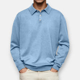 Aiden™ | Langarm-Polo – Hellblau