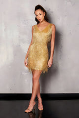Catalina | Modisches kurzes Damenkleid - Edition – Gold